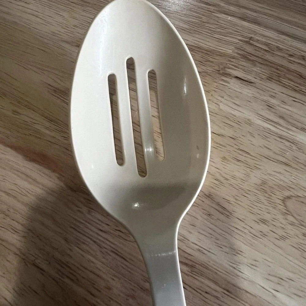 Vintage Ekco Tan Slotted Serving Spoon  11